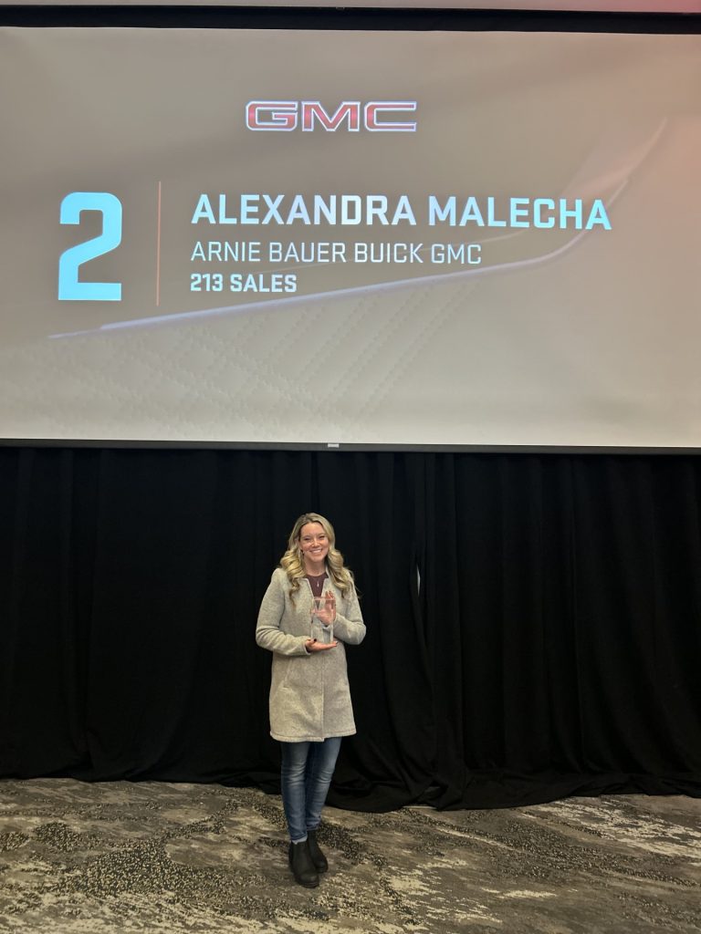 Alexandra "alex" Malecha top 3 GMC Sales Consultant for Arnie Bauer 
