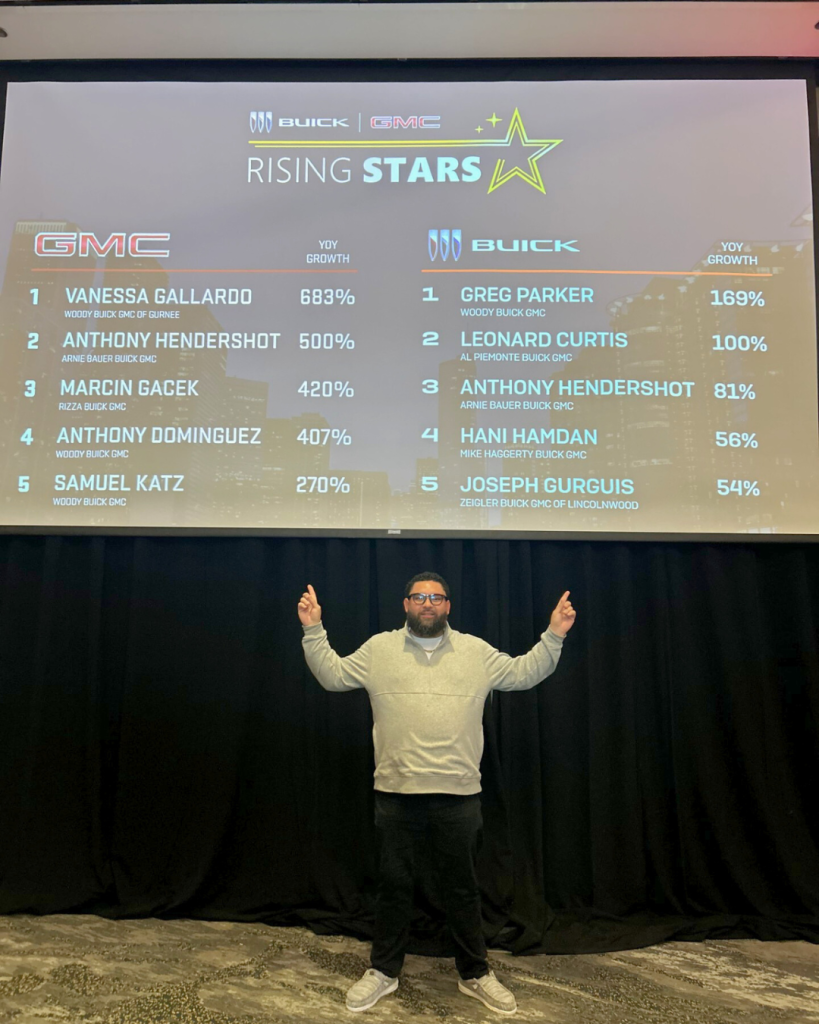 BUICK GMC rising star award winner Anthony "tony" hendershot