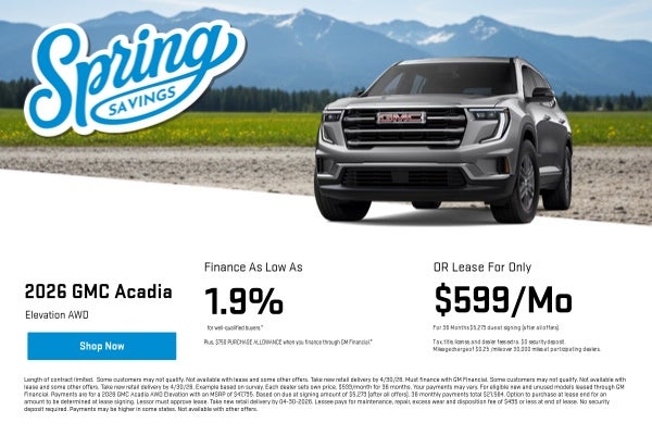 GMC Acadia Special Offer