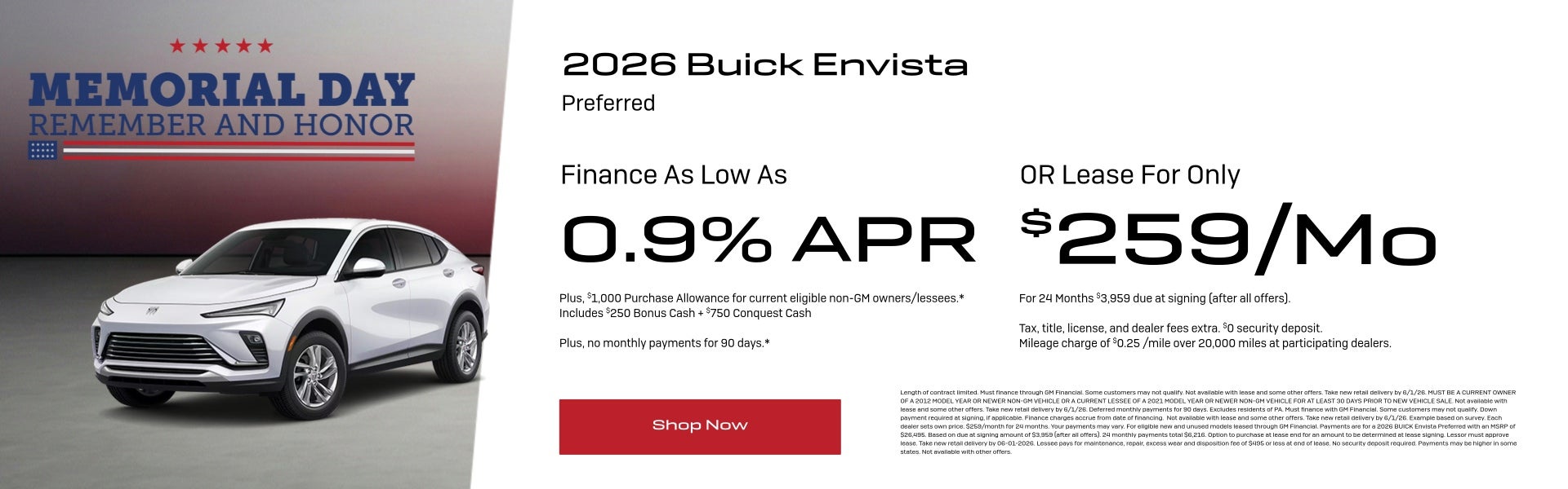 2026 Buick Envista Special Offer