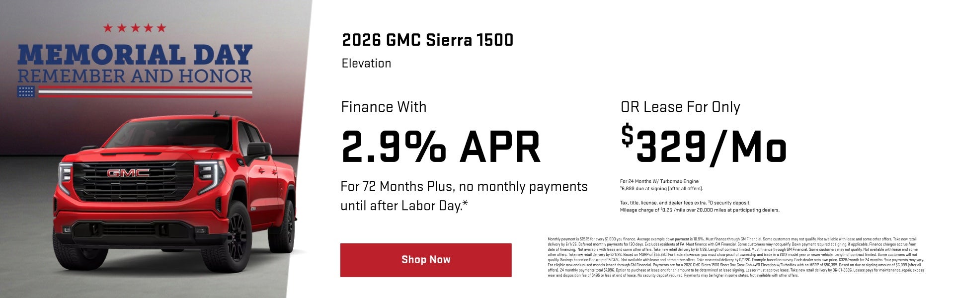 2026 Sierra 1500 Special Offer